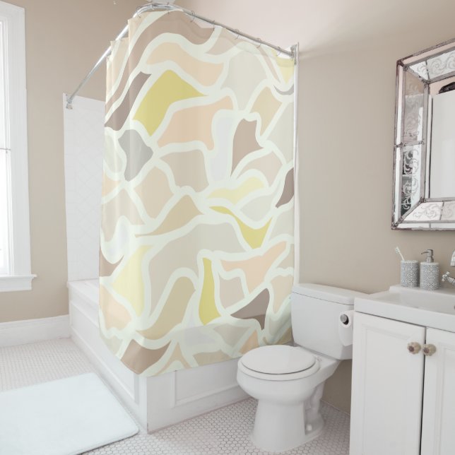 Es ist so ivory geometrisches Abstraktes Muster Duschvorhang (Beispiel)