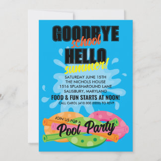 Es ist Sommer! Pool-Party Einladungen