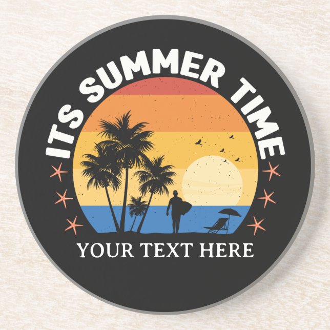 Es ist Sommerzeit Tropical Sunset Design Getränkeuntersetzer (Vorne)