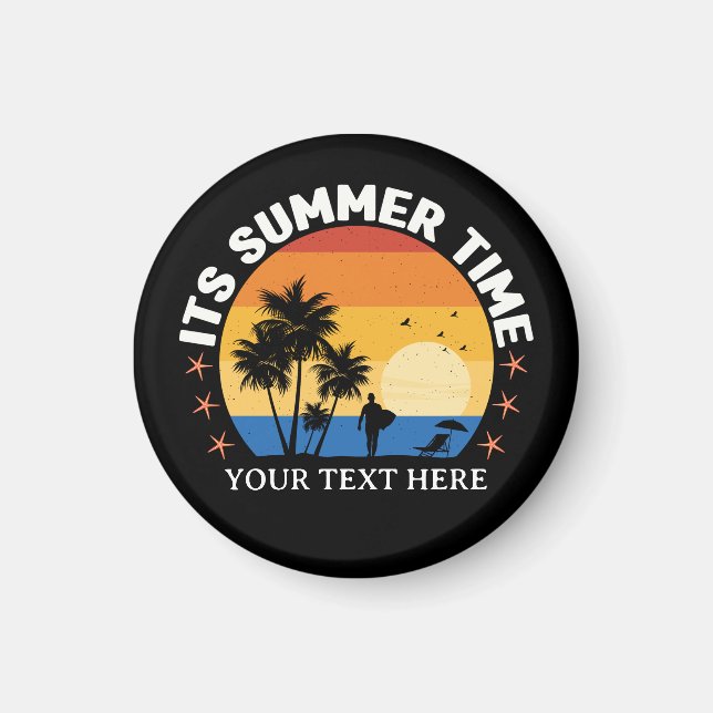 Es ist Sommerzeit Tropical Sunset Design Magnet (Vorne)