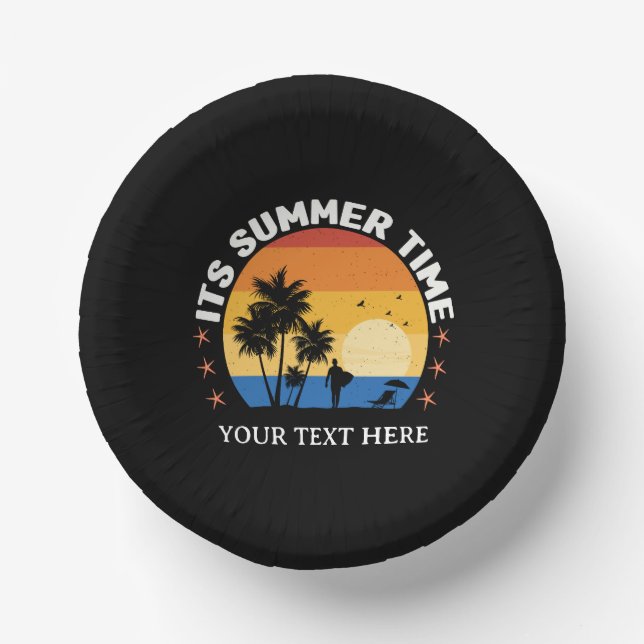 Es ist Sommerzeit Tropical Sunset Design Pappteller (Vorderseite)