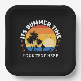 Es ist Sommerzeit Tropical Sunset Design Pappteller