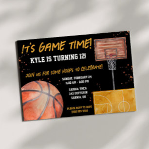 Es ist Spielzeit! Basketball Geburtstagsfeier Einladung