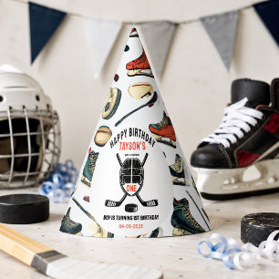 Es ist Spielzeit Hockey 1. Geburtstagsfeier Partyhütchen