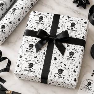 Es ist Spielzeit Hockey 5. Geburtstagsfeier Geschenkpapier