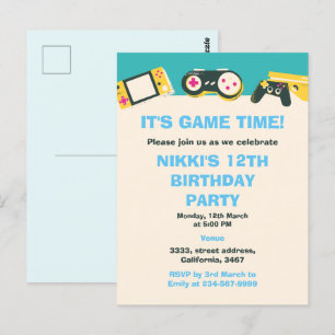 Es ist Spielzeit Kids Personalisierter Gaming-Gebu Postkarte