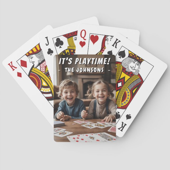 Es ist Spielzeit! Niedliches Foto für Kinder Spielkarten (Rückseite)