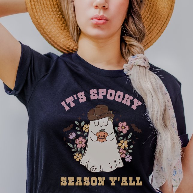Es ist Spooky Jahreszeit Y'all Retro Western Hallo T-Shirt (Von Creator hochgeladen)