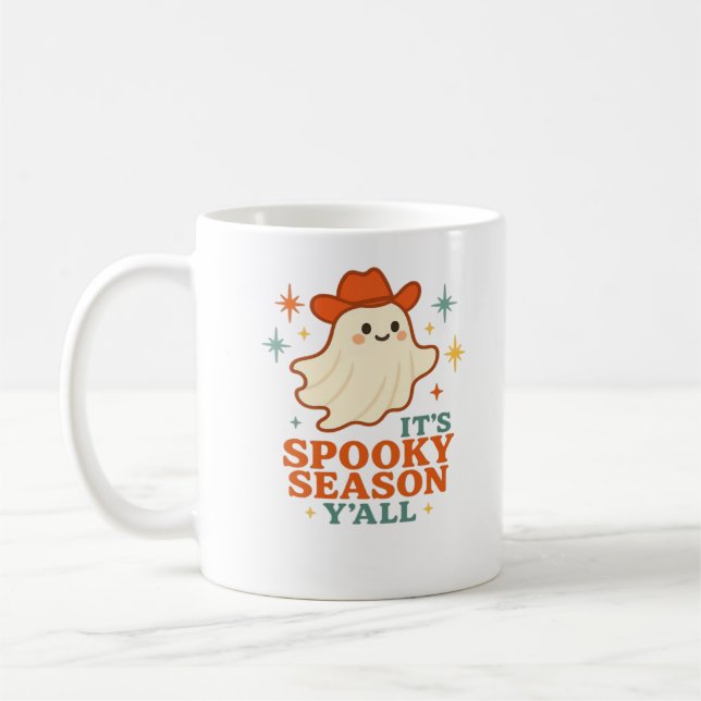 Es ist Spooky Season Y’all Cowboy Boo Kaffeetasse (Links)
