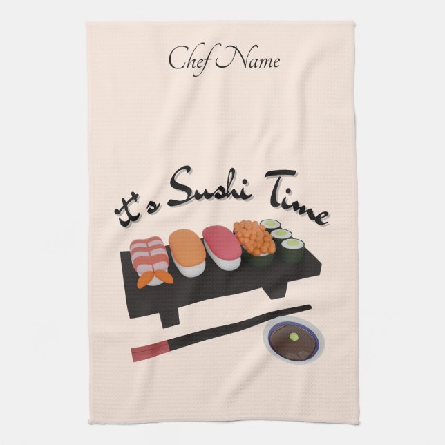 Es ist Sushi Time, Sushi Geschirrtuch (Vertikal)
