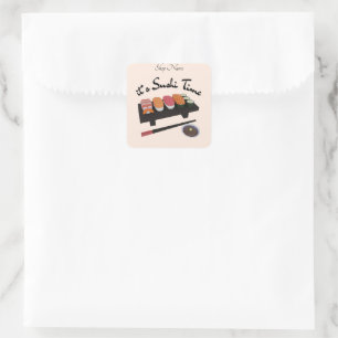 Es ist Sushi Time, Sushi Quadratischer Aufkleber