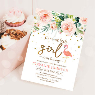 Es ist süße kleine Mädchen Flamingo Baby Shower  Einladung