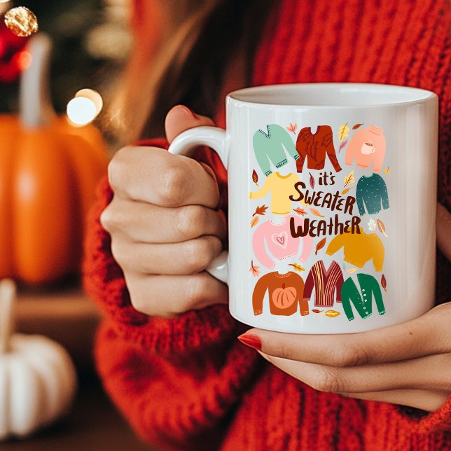 Es ist Sweater Weather Herbst Saison Niedlich Kaffeetasse (It's Sweater Weather Fall Autumn Seasonal Cute Coffee Mug
)