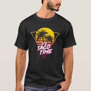 Es ist Taco Time mexikanischen Food Men Kids Retro T-Shirt