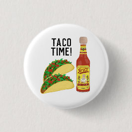 ES IST TACO TIME niedliche Tacos Hot Soce Illustra Button