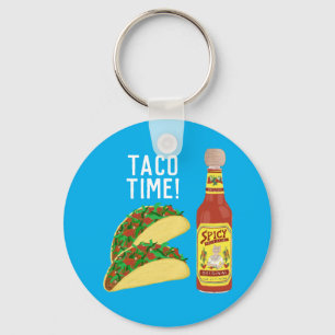 ES IST TACO TIME niedliche Tacos Hot Soce Illustra Schlüsselanhänger