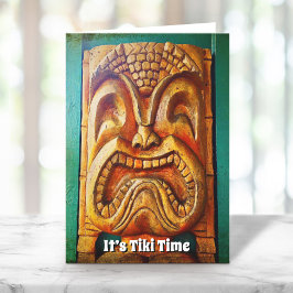 Es ist Tiki Time Fun Typografie Cool Vintage Retro Karte