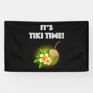Es ist Tiki Time! Tropical Island Tiki Bar Banner