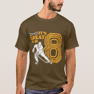 Es ist toll, 8. Geburtstagsparty Ice Hockey Pole z T-Shirt