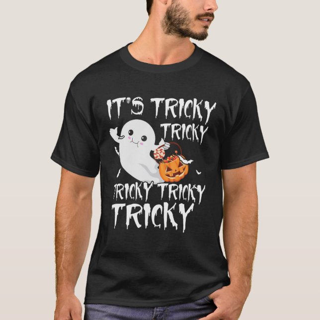 Es ist Tricky Funny Halloween Boo Ghost Pumpkin Ca T-Shirt (Vorderseite)