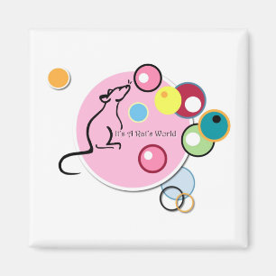 Es ist Tupfen-Logo-Magnet einer Ratte Welt Magnet