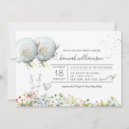 Es ist Twins Blue Balloon Baby Shower Einladung