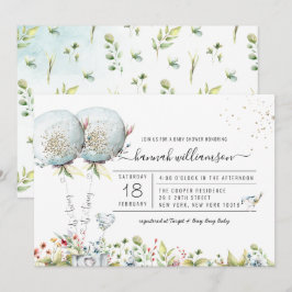 Es ist Twins Blue Balloon Baby Shower Einladung