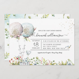 Es ist Twins Boy Girl Balloon Baby Einladung