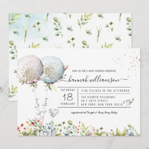 Es ist Twins Boy Girl Balloon Baby Shower Einladun Einladung