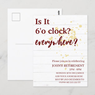 Es ist überall 6 Uhr, wo lustige Vorsorgeübungen Postkarte