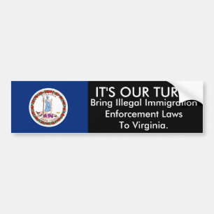 Es ist unsere Drehung, Virginia-Autoaufkleber Autoaufkleber