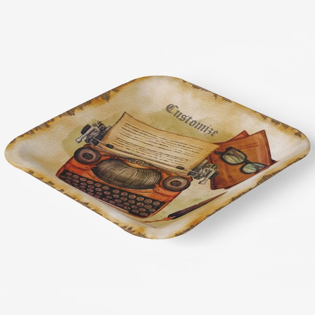 Es ist Vintag geschrieben Pappteller (Gewinkelt)