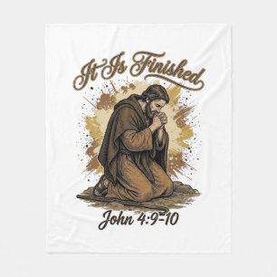 Es ist vollbracht Bibelvers Vintage Christliches T Fleecedecke