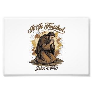Es ist vollbracht Bibelvers Vintage Christliches T Fotodruck