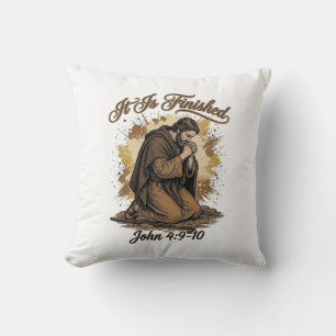 Es ist vollbracht Bibelvers Vintage Christliches T Kissen