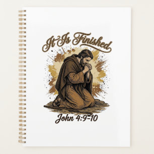 Es ist vollbracht Bibelvers Vintage Christliches T Planer