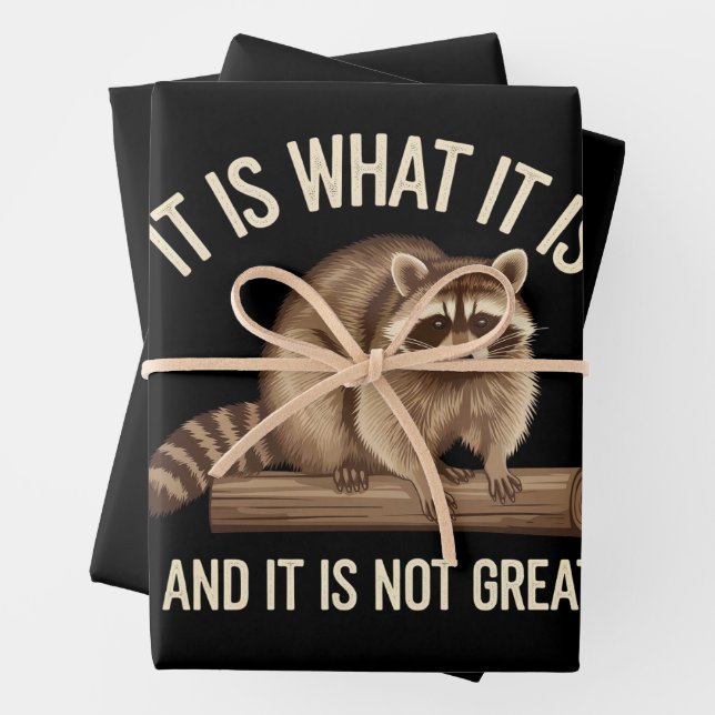 Es ist, was es ist und es ist nicht groß Racoon Xm Geschenkpapier Set (Beispiel)
