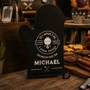 Es ist, was ich tue, ich räuchere Fleisch & ich we Ofenhandschuh