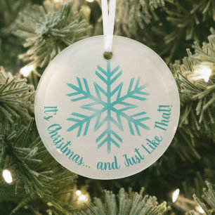 Es ist Weihnachten. Genau wie die Schneeflocke Gla Ornament Aus Glas