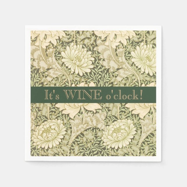 Es ist Wein O'clock Cocktail Serviette (Vorderseite)