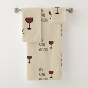 Es ist Wein-Uhr Badhandtuch Set