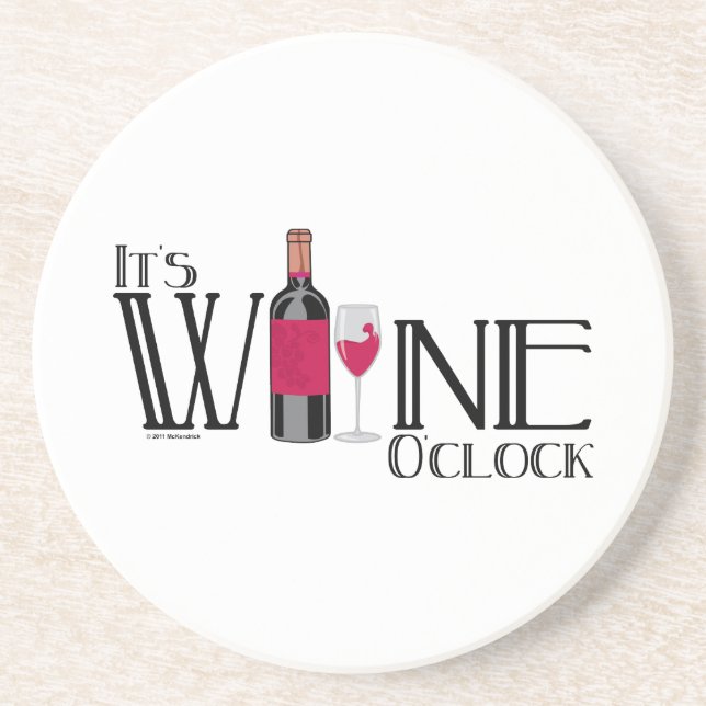 Es ist Wein-Uhr Sandstein Untersetzer (Vorne)