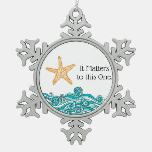 Es ist wichtig für diesen einen Starfish Schneeflocken Zinn-Ornament
