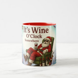 Es ist Win O'Clock Irgendwo, Santa-Zitat Zweifarbige Tasse