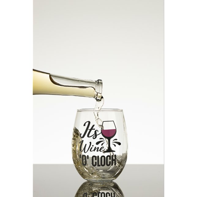 Es ist Wine O'Clock Weinglas Set Ohne Stiel (Von Creator hochgeladen)