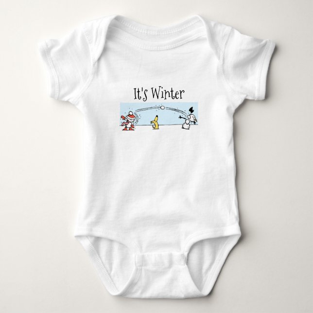 Es ist Winter Baby Bodysuit Strampler (Vorderseite)
