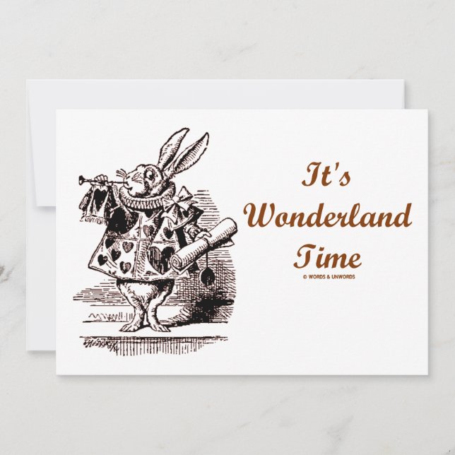 Es ist Wonderland Time White Kanbit mit Trumpet (Vorderseite)