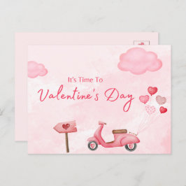 Es ist Zeit bis zum Valentinstag Feiertagspostkarte