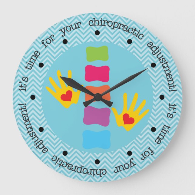 Es ist Zeit für Ihre Chiropraktiker Einstelluhr Große Wanduhr (Vorderseite)