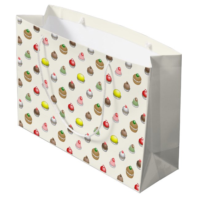 Es ist Zeit für Kuchen T - Shirt Große Geschenktüte (Rückseite Schrägansicht)